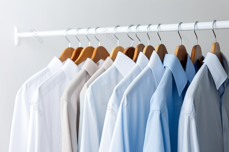 白色衣架上挂着办公室白领的衬衫,高清,摄影图,摄影图片,图片大全,摄影图免费下载